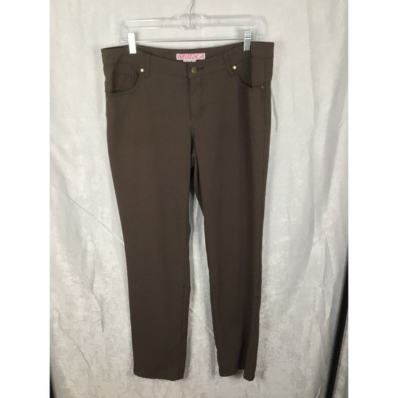MIRIKA Women's Casual Pants size 9, Dark Brown, Polyester, Rayon, Spandex - Picture 7 of 9
